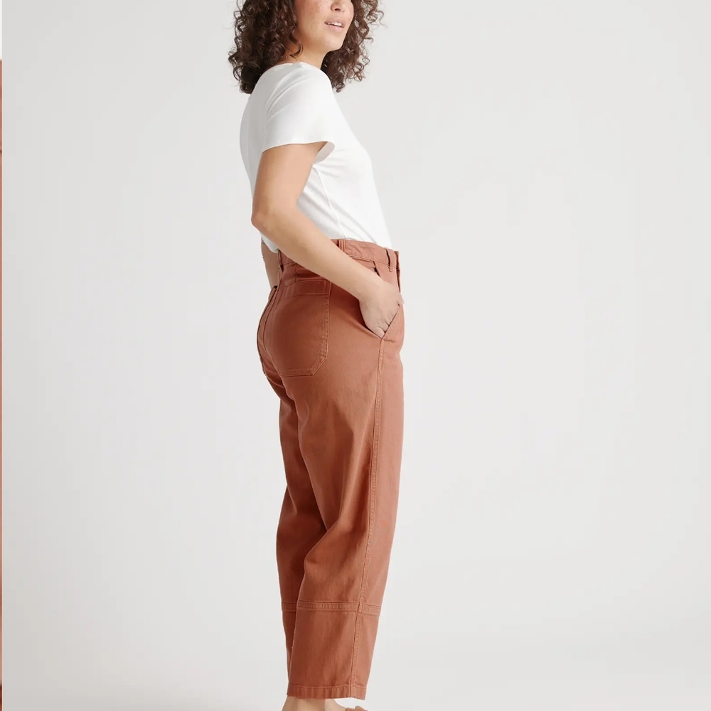 Quince Women's High Rise Jeans in Rust - Picture 6 of 9
